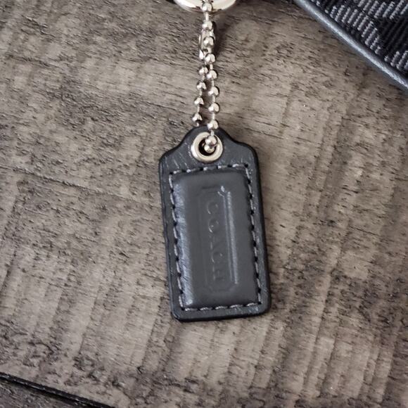 Coach Signature Maison Op Art Black Gray Clutch Wristlet with Strap Needlepoint - Picture 4 of 8